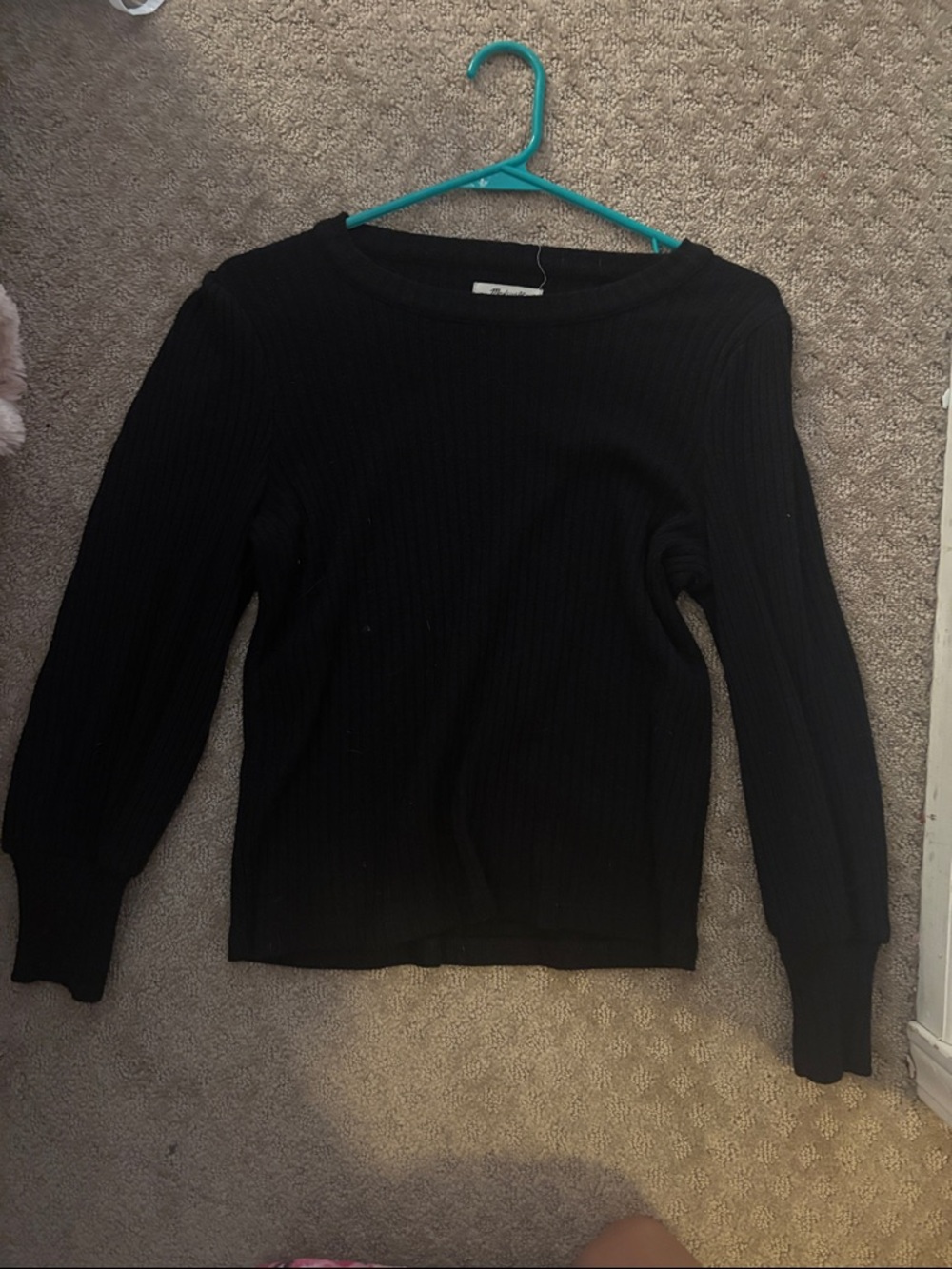 Madewell Black Ribbed Long-Sleeve Sweater